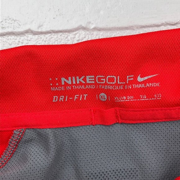 Nike Shirt Women XLarge‎ 18-20 Red Golf Dri-Fit TPC SCOTTSDALE TIGER WOODS Top - Picture 7 of 11